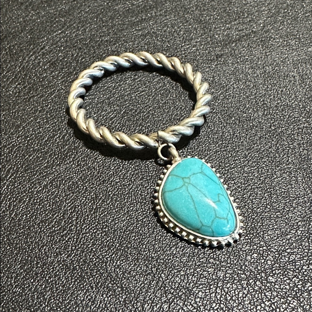 Justin Vintage Southwest Style Turquoise Charm Scarf Slide